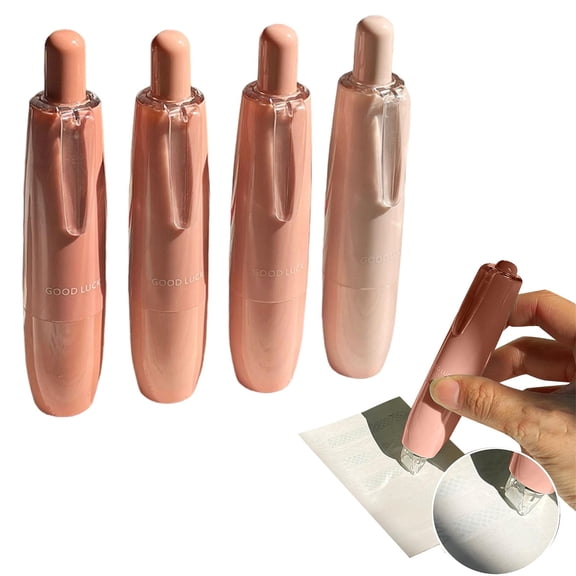 1 Set/4PC Double-Sided Tape Pen, Retractable Adhesive Roller for Wrapping, Crafting, Scrapbook, Mess-Free Glue Dispenser - Pink