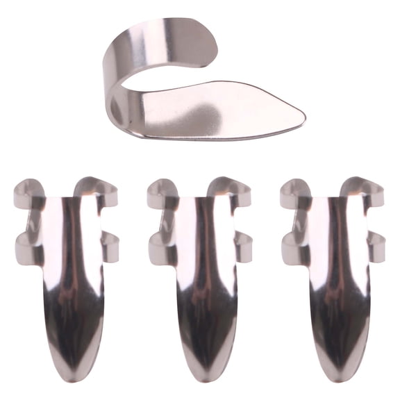 1 Set/4PCS Thumb Pick Stainless Steel Guitar Pick Plectrum for Index Finger
