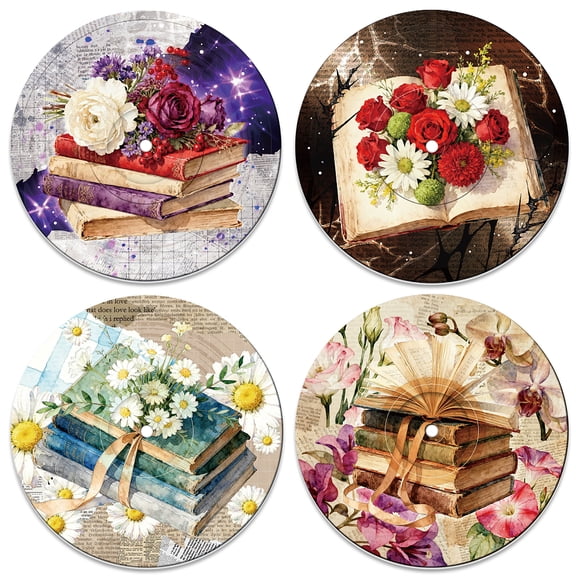 1 Set 4Pcs 4 Styles PVC Record Wall Decor for Bars Restaurants Cafe Pubs Book 300mm 1pc/style