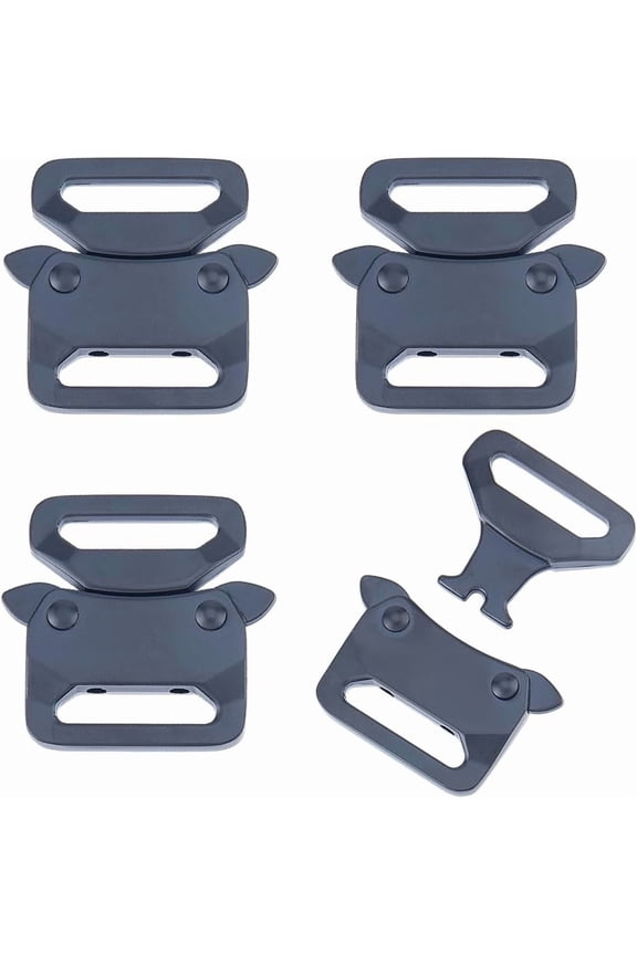 1 Set 4Pcs Alloy Outdoors Cam Buckles Quick Adjust Spring Lock Buckles Non-slip Buckle for Webbing Backpack Sling Bag Straps Black 41.5x43x8mm Hole: 25x5.5mm Material: Alloy
