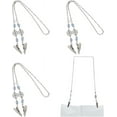 thumbnail image 1 of 1 Set 4Pcs Glass & Natural Agate & Blue Lace Agate Napkin Clip Chain with Iron Beads Chain Platinum 505mm, 1 of 6