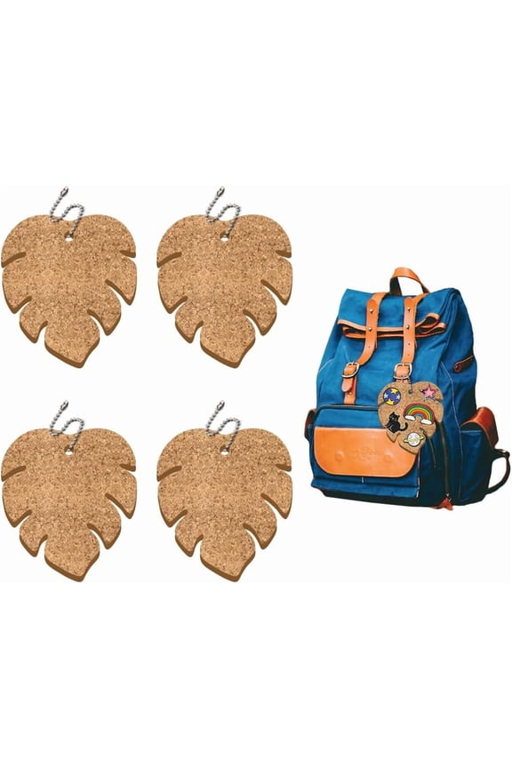 1 Set 4Pcs Monstera Leaf Enamel Pin Holder Display Board Collection with Key Chain for Bag Backpack 4.3" x 4.7" Pins Display Frame Organizer Storage to Show Unique Style for Student Male Female