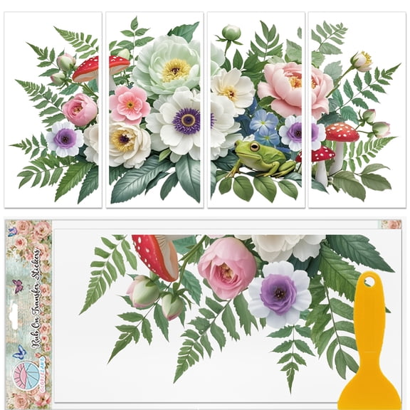 1 Set 4Pcs PVC Waterproof Decorative Stickers Self Adhesive Decals for Furniture Decoration Frog 300x150mm