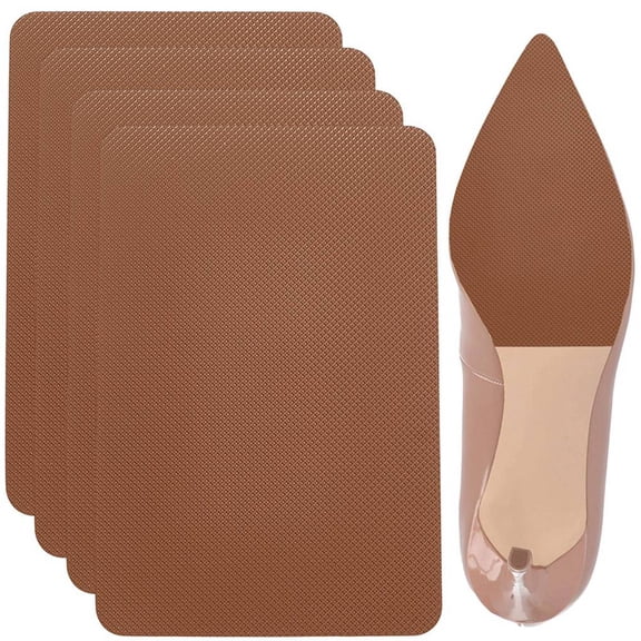 1 Set 4Pcs Shoe Sole Repair Silicone Sole Replacement Self-adhesive Anti-Slip Shoe Bottom Pads Rectangle Camel 149x98x1mm