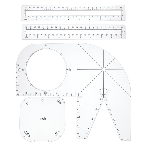 1 Set 4Pcs Transparent Acrylic Bag Templates for Purse Craft Supplies Clear 280x229x2.5mm Hole: 8.5mm