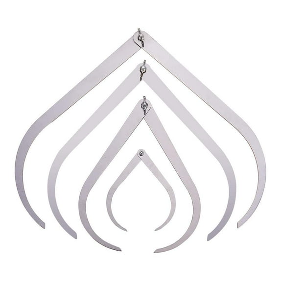 1 Set 4pcs Bent-leg Stainless Steel Caliper Clay Sculpture Ceramic Pottery Measuring Tools