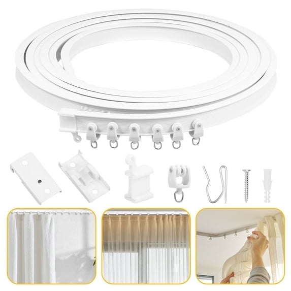 1 Set 5 M PVC Steel Flexible Curtain Track Professional Spatial Partition1set)