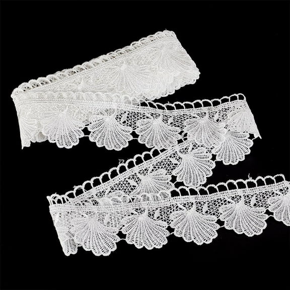 1 Set 5 Yards Venice Lace Ribbon 2.4" Width Black Flower Lace Ribbon Venice Lace Trim Shell Shape Embroidered Lace Edge Trim for Crafts DIY Sewing Gift Wrapping Bridal Wedding Decor