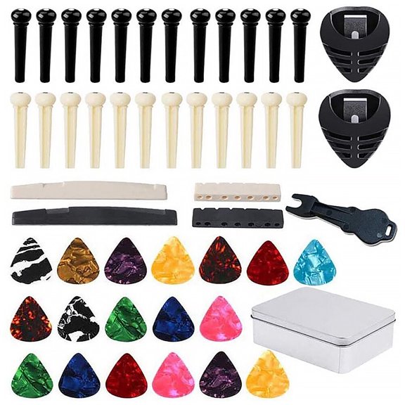 1 Set/50PCS Guitar Bridge Pin with Pin Puller Guitar Pick Guitar Accessory