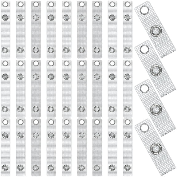 1 Set 50Pcs PVC ID Badge Holder Strap with Iron Snap Rectangle 70x12x2.5mm