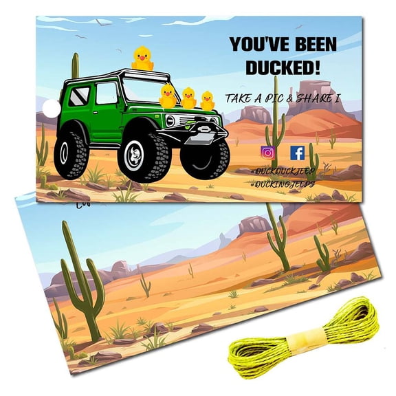1 Set 50Pcs Paper Card Greeting Card Duck Theme Card Rectangle Car Pattern 87.5x50mm for DIY