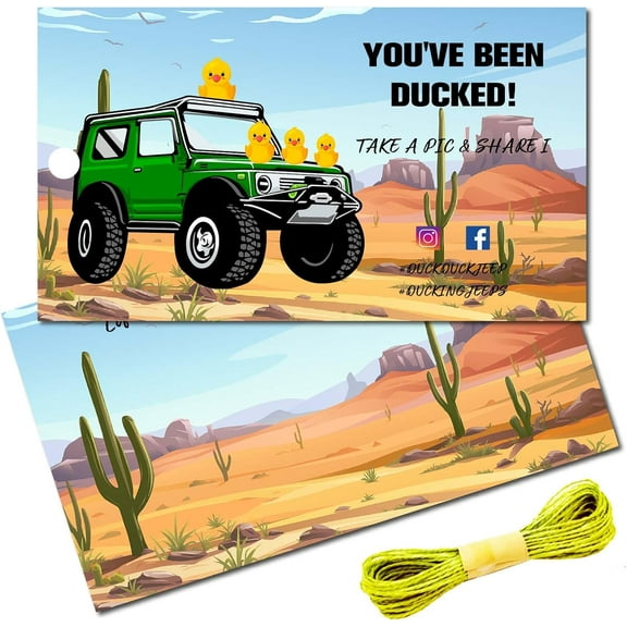 1 Set 50Pcs Paper Card Greeting Card Duck Theme Card Rectangle Car Pattern 87.5x50mm