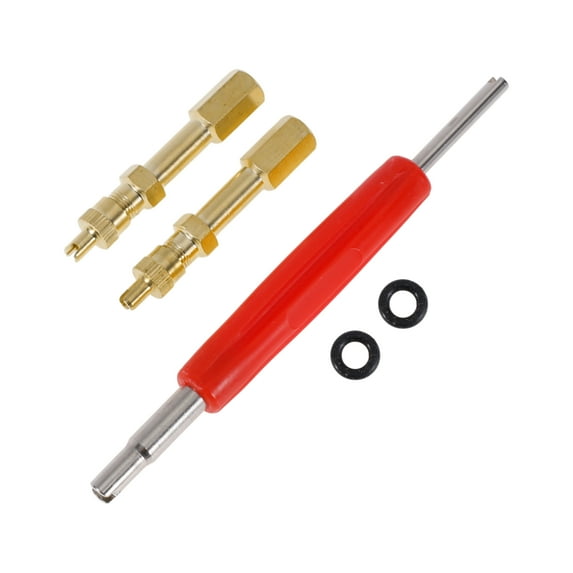 1 Set 50mm Tire Valve Extension with Plastic double-ended Valve Core Tool Sealing Ring Valve Core Remover Cap 180 Degree Tyre Valve Inflation Adapter