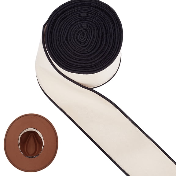 1 Set 5M Polyester Ribbon Imitation Leather for Sewing Accessories White 1-1/2 inch(38mm) about 5.47 Yards(5m)/Set