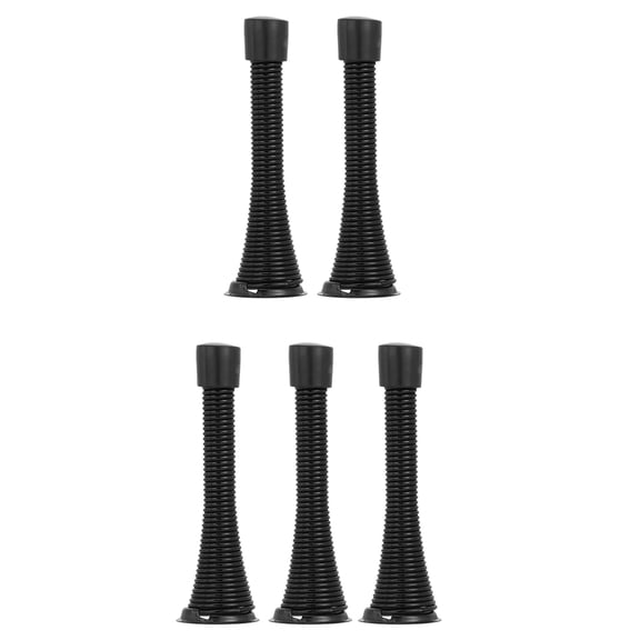 1 Set 5Pcs Durable Spring Door Stops Practical Spring Steel Doorstops Doorstoppers (Black)