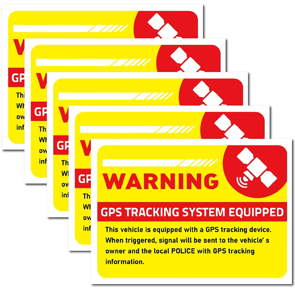 Warning Text Sticker 1 Set 5Pcs Waterproof PVC Warning Sign Stickers Vinyl Danger Safety ...