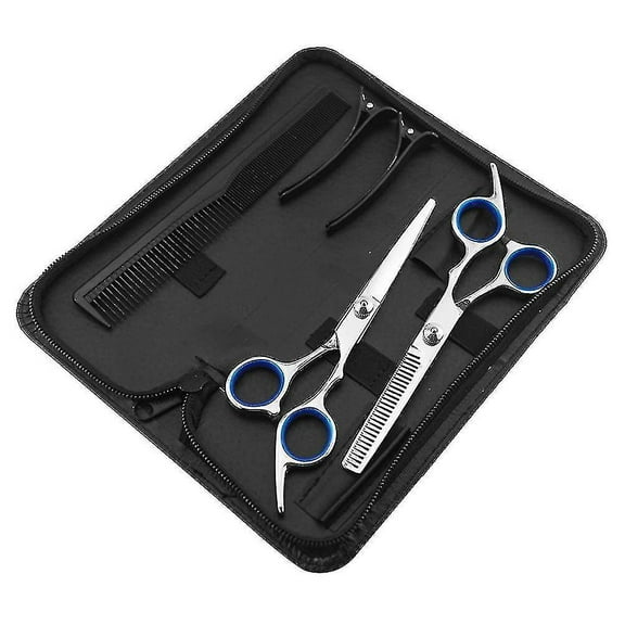 6-Piece Hair Cutting Kit with Scissors, Comb, Clips and Styling Tools