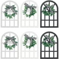 thumbnail image 1 of 1 Set 6 Pcs Wooden Arch Window Decor 3 Colors Farmhouse Wooden Window Sign Wood Window Display Decorations with Bowknot for Farmhouse Home Wall Decor and DIY Crafts, 1 of 5