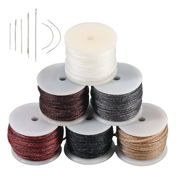 1 Set 6 Rolls 6 Colors Flat Waxed Polyester Cord for DIY Craft Mixed Color Cord: 0.8x0.4mm about 10.94 yards(10m)/roll 1 roll/color