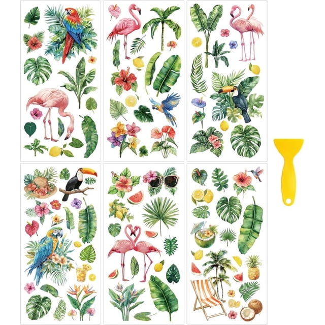 1 Set 6 Sheets 6 Styles PVC Waterproof Decorative Stickers Self ...