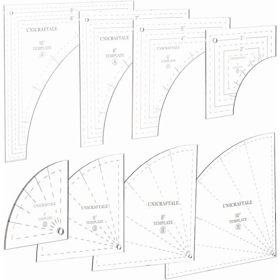 1 Set 64x64x2.5mm Acrylic Quilting Ruler Templates Clear Sewing Cutting Quilting Templates DIY Tools Cutting Patterns Quilt Ruler Set