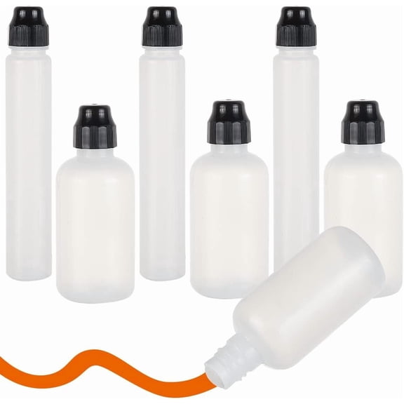 1 Set 6Pcs 2 Size Empty Marker Bottles Refillable Graffiti Markers Bottle Empty Acrylic Permanent Marker Refillable Paint Markers for Art Acrylics Oil Watercolors Stain Ink 1.18~1.35fl.oz
