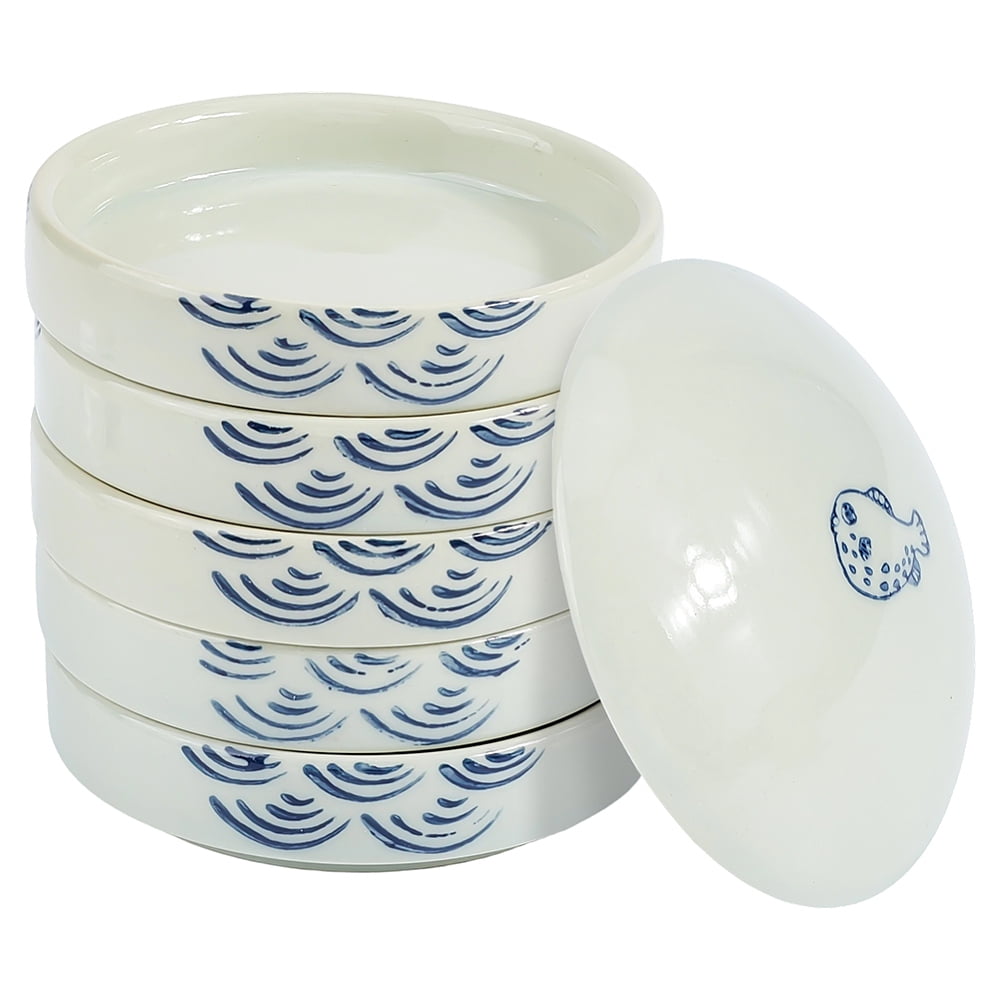 1 Set 6Pcs Ceramic Color Palette Round Fish 86x90mm