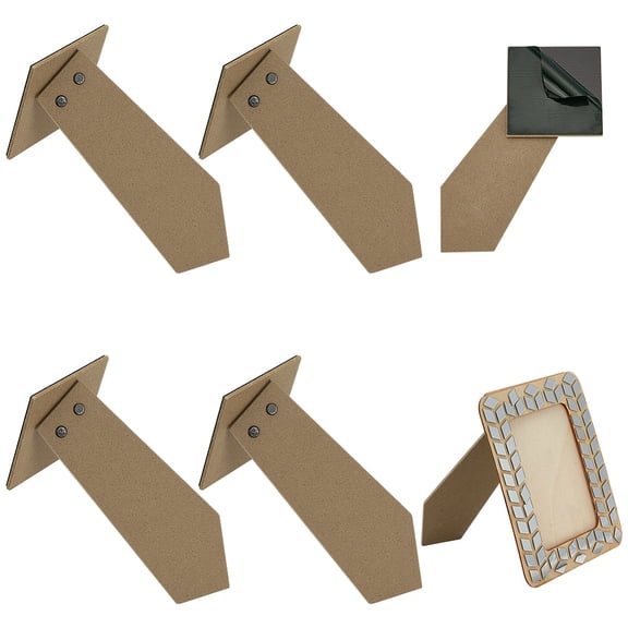 1 Set 6Pcs MDF Photo Frame Stand Home Desktop Decorations Rectangle BurlyWood 195x99x7.5mm