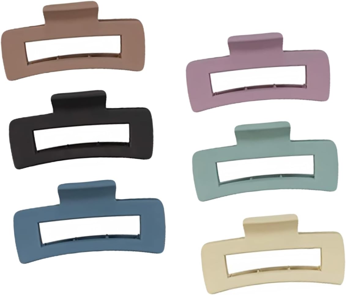 1 Set 6pcs Large Gripper Hair Clasp Hair Jaw Clips Matte Jaw Clips for