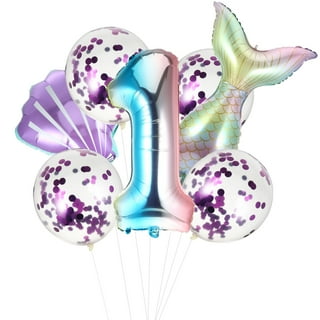 31pcs Mermaid Balloons Mermaid Birthday Decorations Includes Number Balloon  Fish Tail Balloons Round Foil Balloons Shell Balloons Latex Balloons Star  Balloons Suitable For Mermaid Balloons, Shop The Latest Trends