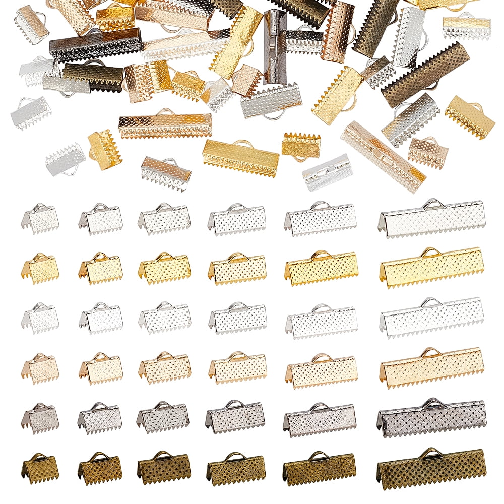 1 Set 720Pcs 36 Style Iron Ribbon Crimp Ends Mixed Color 7~8x8~25mm ...