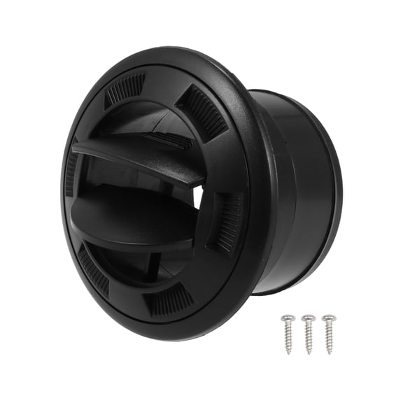 1 Set 75mm Universal Black Car Air Conditioning Warm Air Vent Deflector Outlet Louvered for Car RV without Grille