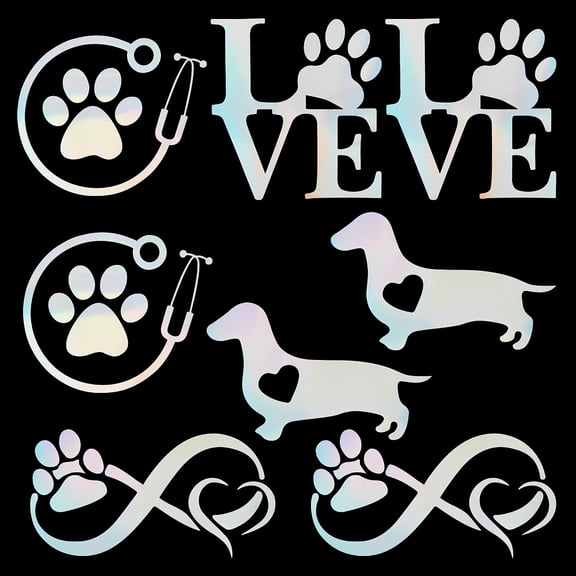 1 Set 8 Sheets 4 Style Infinity Love & Bird Laser Style Plastic Adhesive Car Stickers Colorful 85~126x120~163x0.2mm 2 Sheets/style
