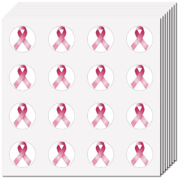 1 Set 8 Sheets Plastic Waterproof Self-Adhesive Picture Stickers Round Dot Cartoon Decals for Kid's Art Craft Red Ribbon 150x150mm