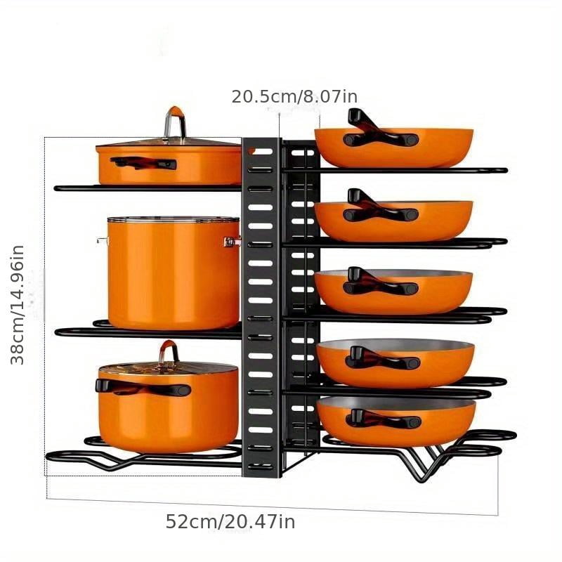 1 Set 8-Tier Pots and Pans Organizer,Rack under Cabinet,Kitchen Cabinet ...