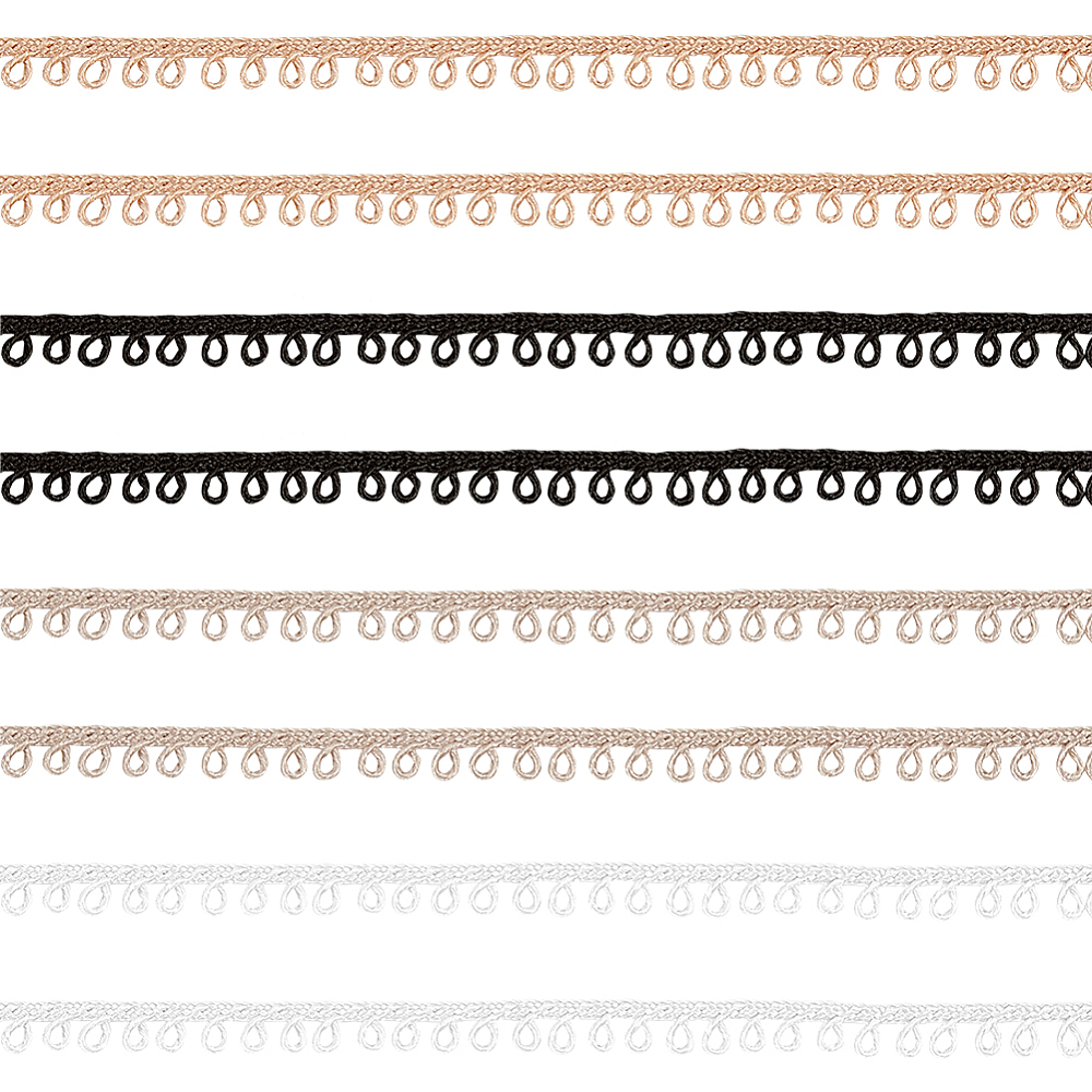 1 Set 8 Yards 4 Colors Rayon Button Looping Ribbon Button Hole Trimming ...