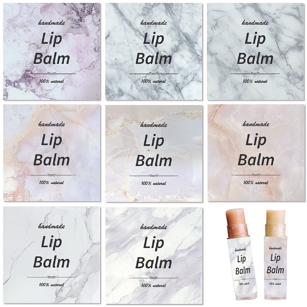 1 Set 80Pcs 8 styles Paper Lip Balm Adhesive Label Stickers Word ...