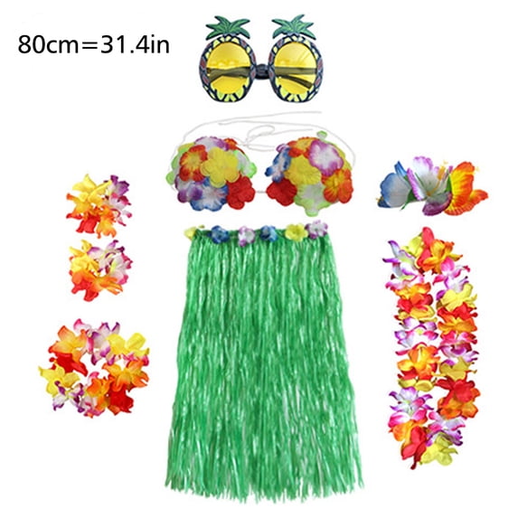 1 Set 80cm Adult Party Hawaii Dress Hula Grass Skirt