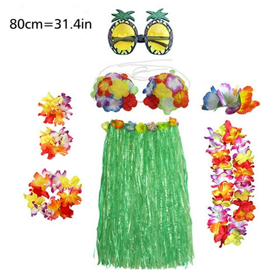1 Set 80cm Adult Party Hawaii Dress Hula Grass Skirt