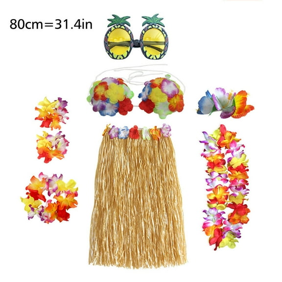 1 Set 80cm Adult Party Hawaii Dress Hula Grass Skirt