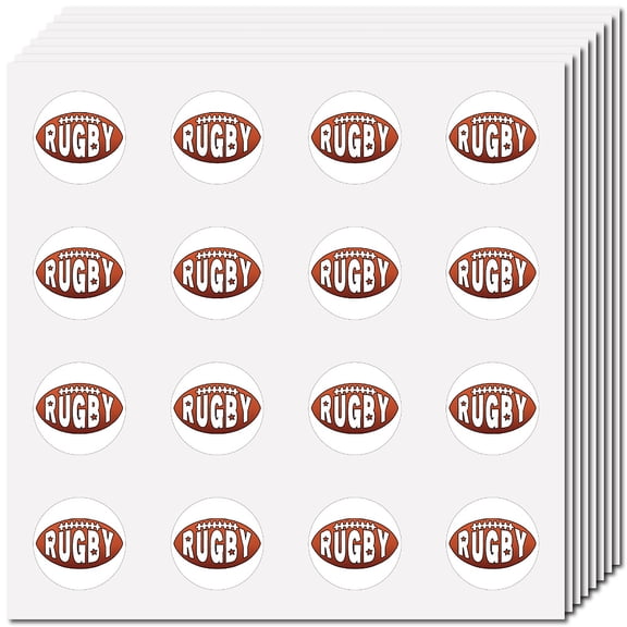 1 Set 8Pcs Plastic Waterproof Self-Adhesive Picture Stickers Round Dot Cartoon Decals for Kid's Art Craft Rugby 150x150mm Sticker: 25mm