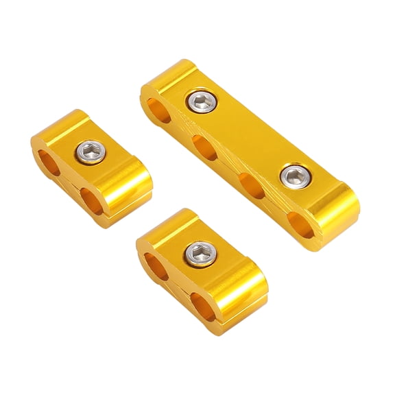 1 Set 8mm Car Auto Engine Spark Plug Wire Separator Looms Divider Organizer Clamp Aluminum Alloy Gold Tone