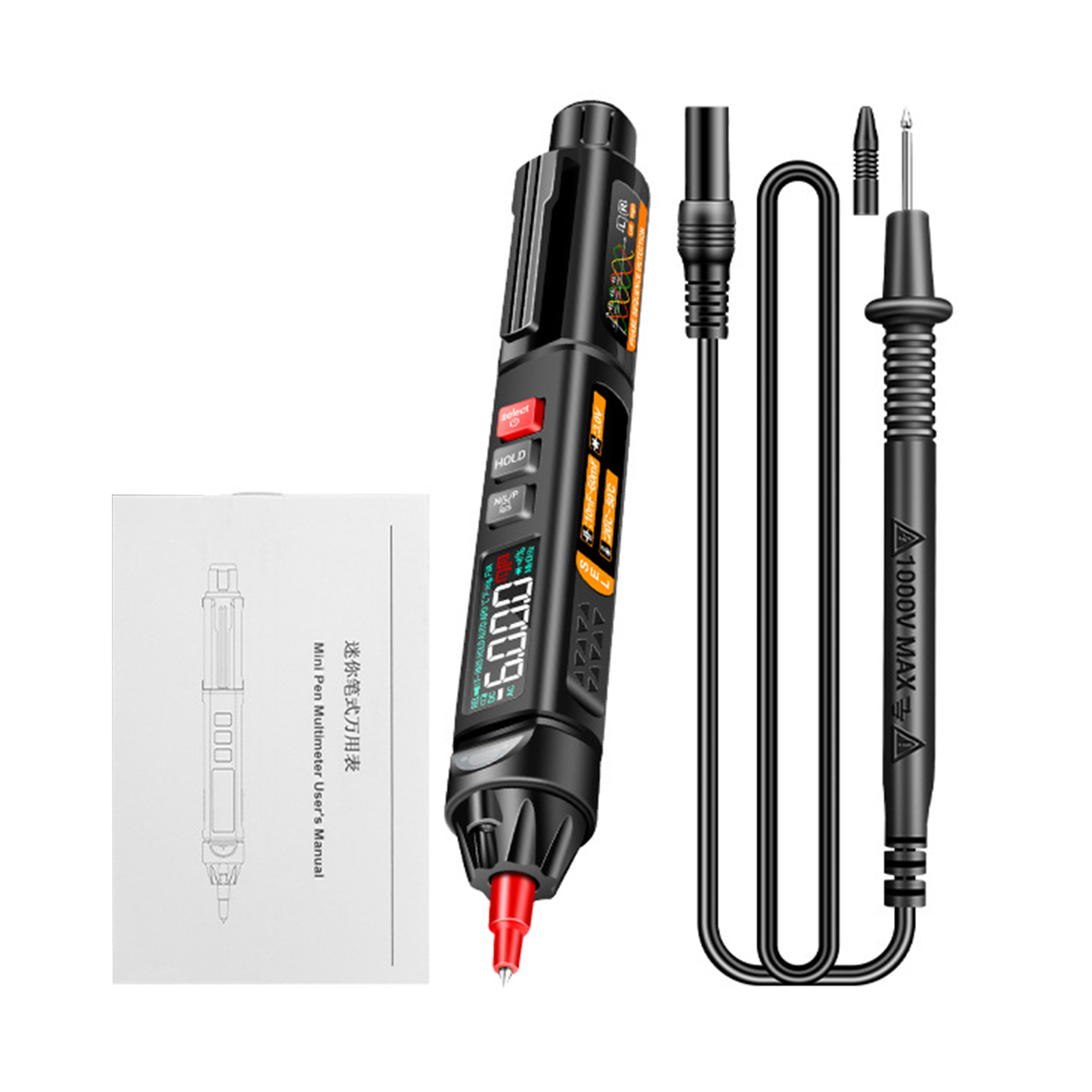 1 Set A3009 Multimeter Voice Broadcast Non-contact Sensing Phase Sequence Measuring Buzzer Alarm 6000 Counts Pen Multimeter for Electrician