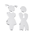 thumbnail image 1 of 1 Set ABS Boy & Girl Bathroom Sign Stickers Public Toilet Sign for Wall Door Accessories Sign Silver Boy: 178x71.5x4.5mm Girl: 180x95x4.5mm, 1 of 5