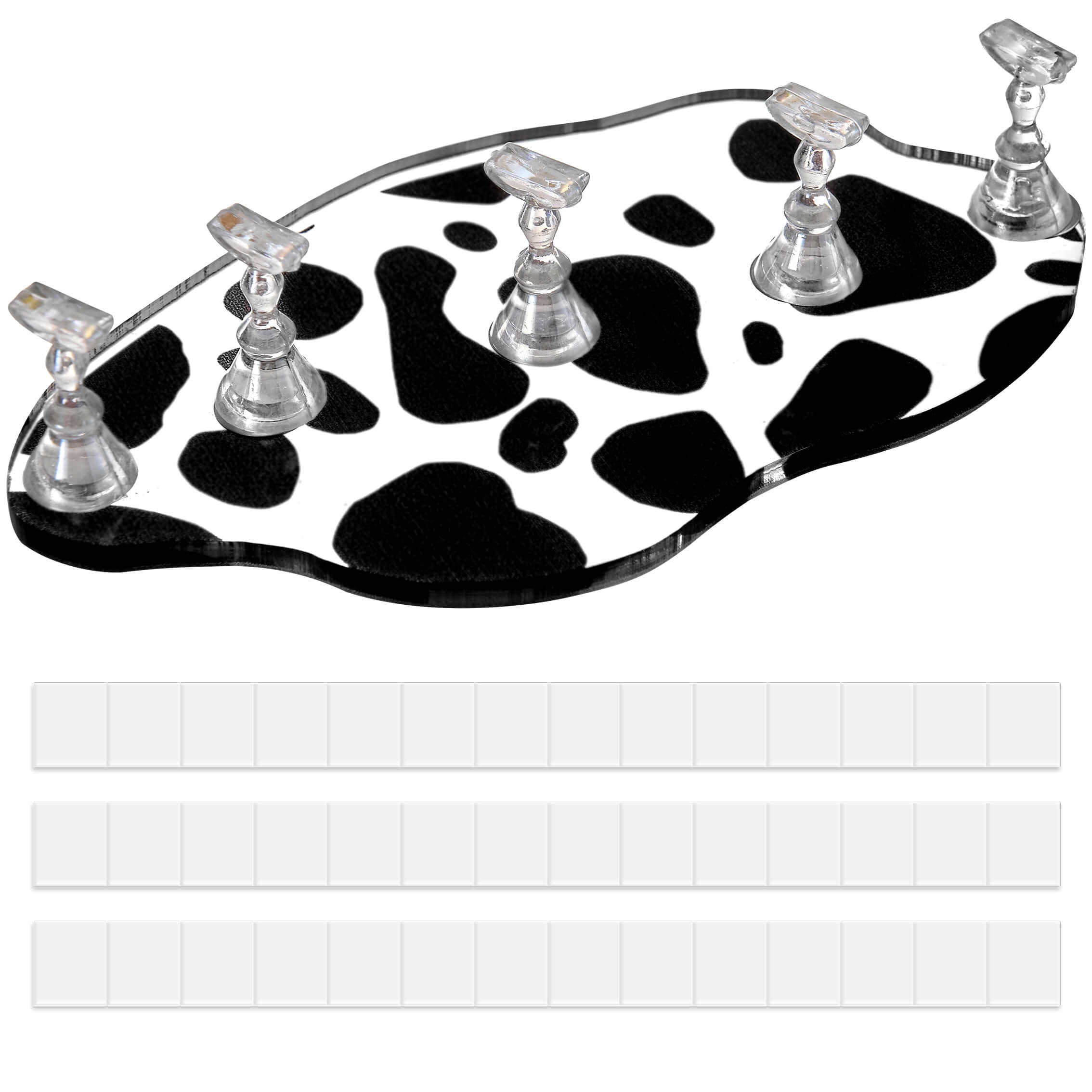 1 Set Acrylic Art Holder with 42pcs Reusable Adhesive Putty for Nail