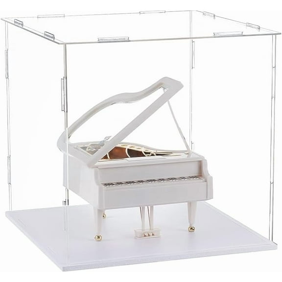1 Set Acrylic Display Boxes Dust-Proof Cases with Black Base for Models Building Blocks Display Holders Square Clear 20x20x20cm for DIY