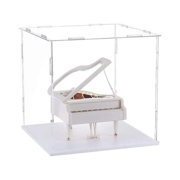 1 Set Acrylic Display Boxes Dust-Proof Cases with Black Base for Models Building Blocks Display Holders Square Clear 20x20x20cm