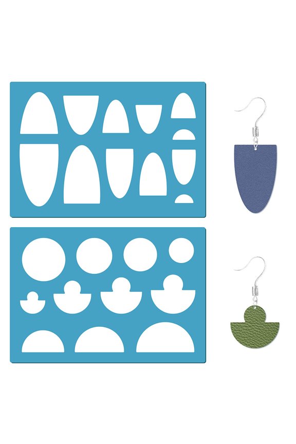1 Set Acrylic Earring Handwork Template Card Leather Cutting Stencils Deep Sky Blue Arch 130x90x2mm 2pcs/setDIY