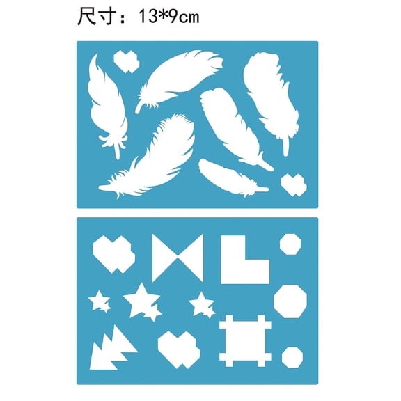 1 Set Acrylic Earring Handwork Template Card Leather Cutting Stencils Deep Sky Blue Feather 130x90x2mm 2pcs/set