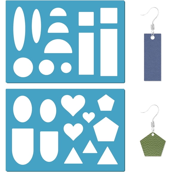 1 Set Acrylic Earring Handwork Template Card Leather Cutting Stencils Deep Sky Blue Geometrical Shape Arch 130x90x2mm 2pcs/set for Handmade